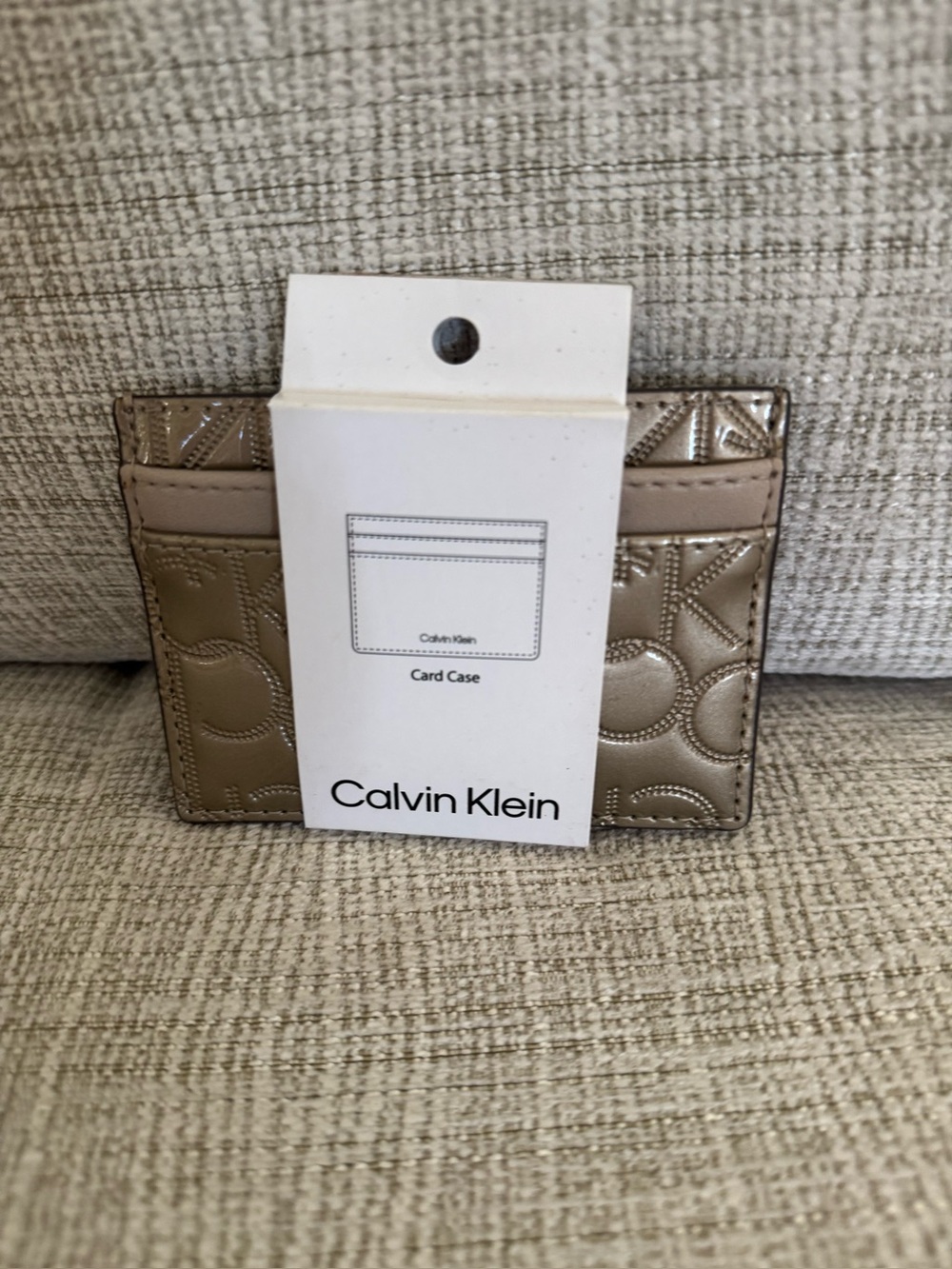 Calvin Klein Metallic Champagne light pewter Card Case Wallet -